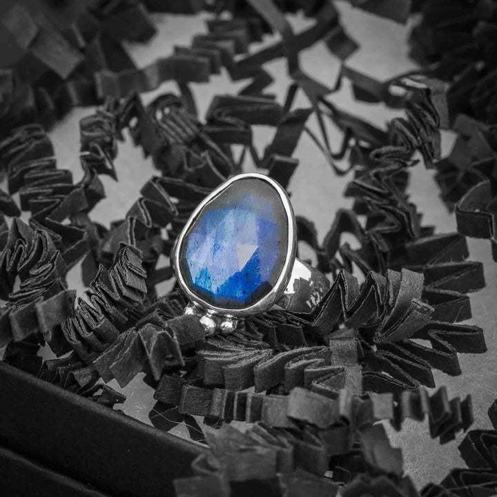 Blue Labradorite Sterling Silver Ring - Size 5