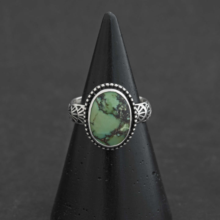Bamboo Mountain Turquoise Ring in Sterling Silver - Size 11.5