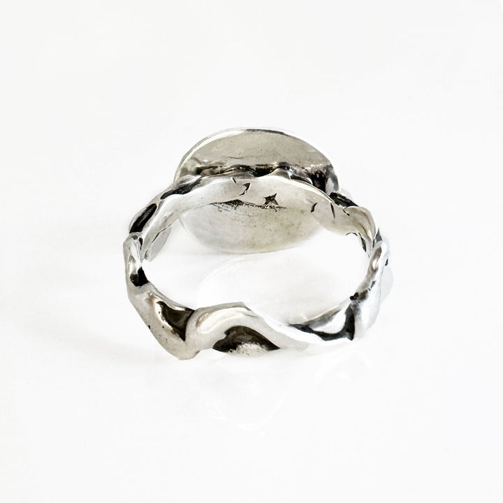 Sonoran Gold Turquoise Ring with Faery Ring Band in Sterling Silver - Size 7