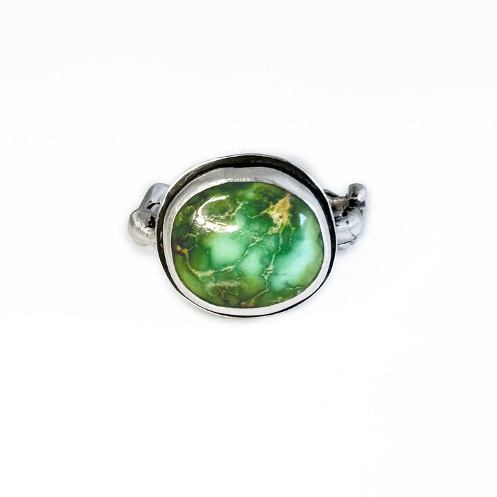 Sonoran Gold Turquoise Fae Inspired Ring in Sterling Silver - size 8
