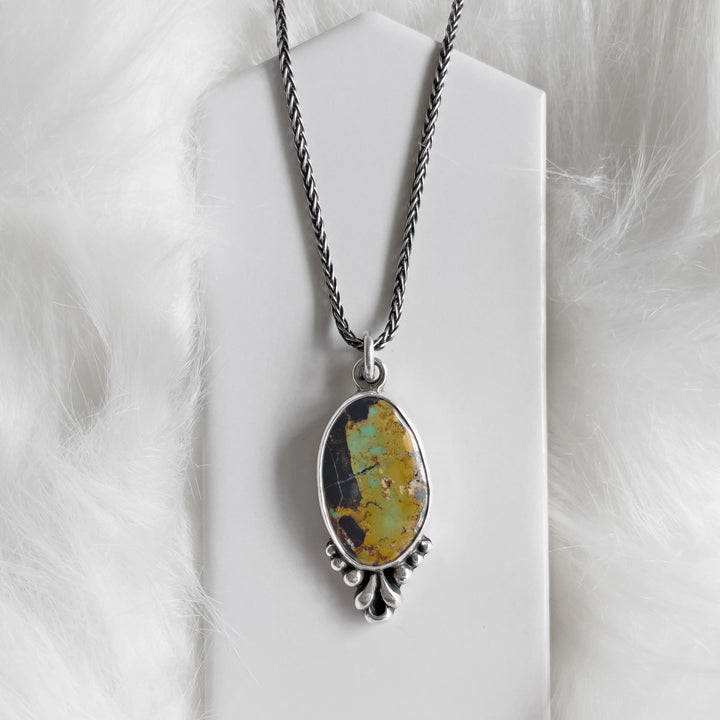 Blackjack Turquoise Pendant Necklace in Sterling Silver