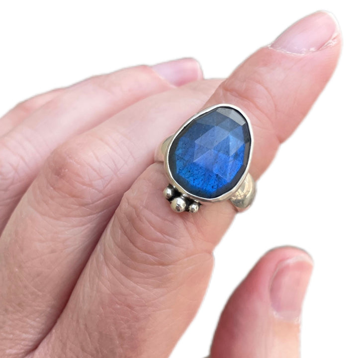 Blue Labradorite Sterling Silver Ring - Size 5
