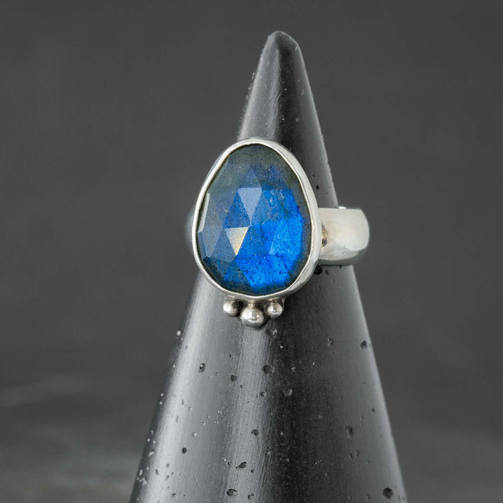 Blue Labradorite Sterling Silver Ring - Size 5