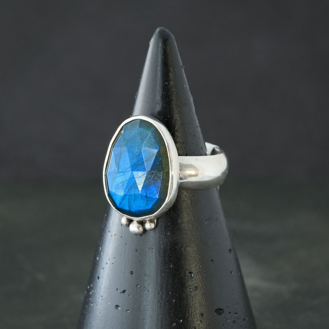 Blue Labradorite Ring in Sterling Silver - Size 7