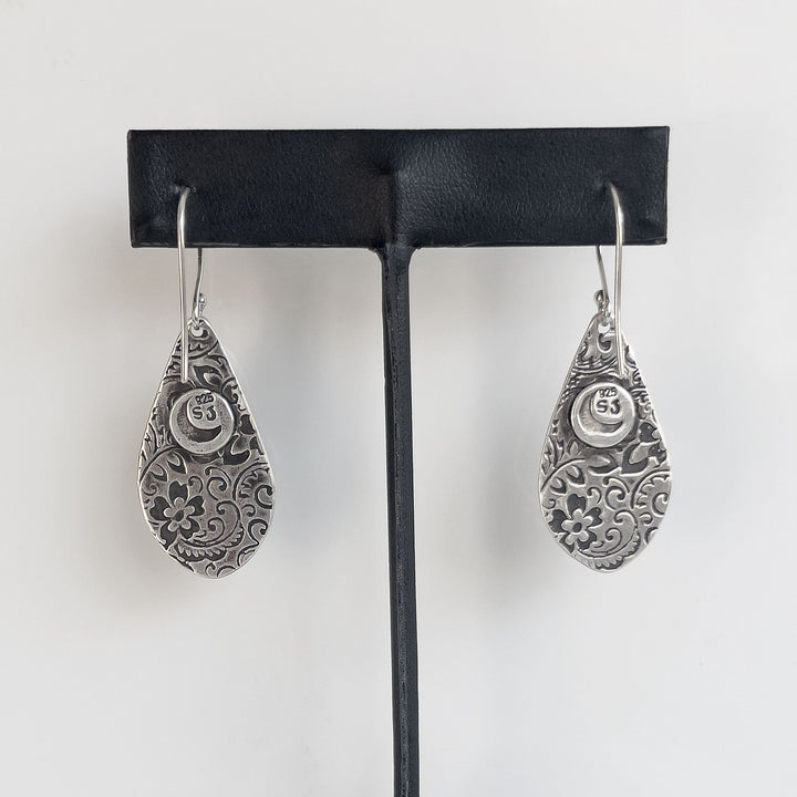 Blackjack Turquoise Dangle Earrings in Sterling Silver