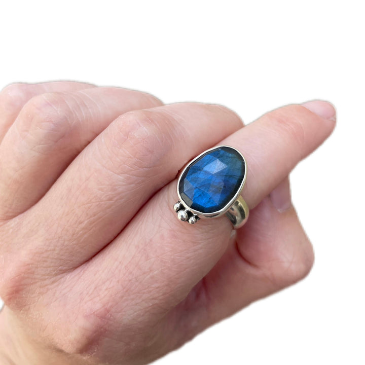 Blue Labradorite Ring in Sterling Silver - Size 7