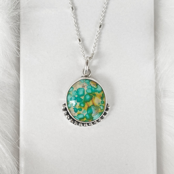 Sonoran Gold Turquoise Pendant Necklace in Sterling Silver