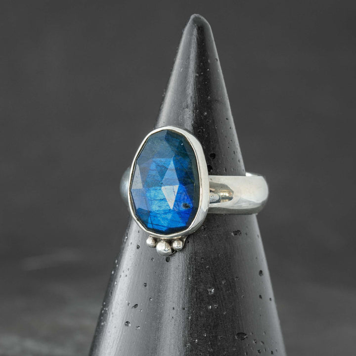 Blue Labradorite Sterling Silver Ring - Size 9.5