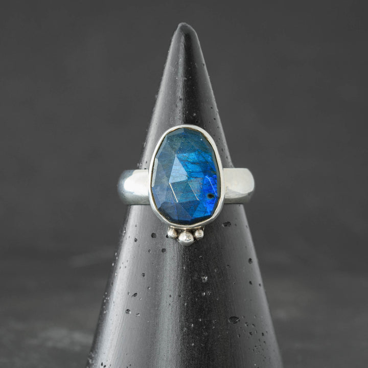 Blue Labradorite Sterling Silver Ring - Size 9.5
