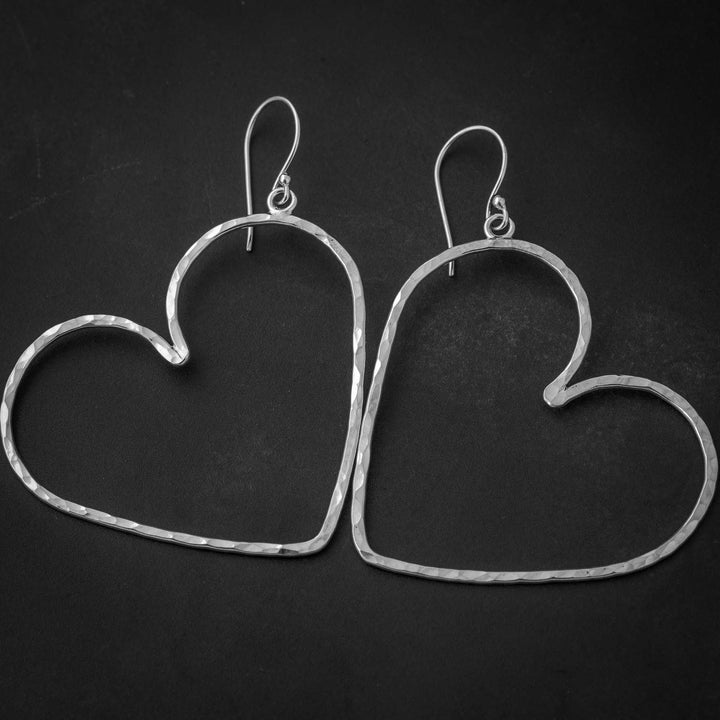 Big Heart Hoop Earrings in Sterling Silver