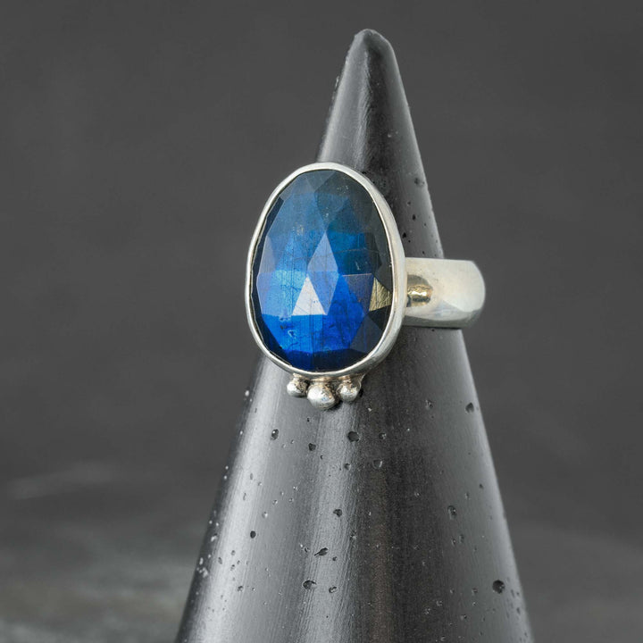 Blue Labradorite Sterling Silver Ring - Size 7