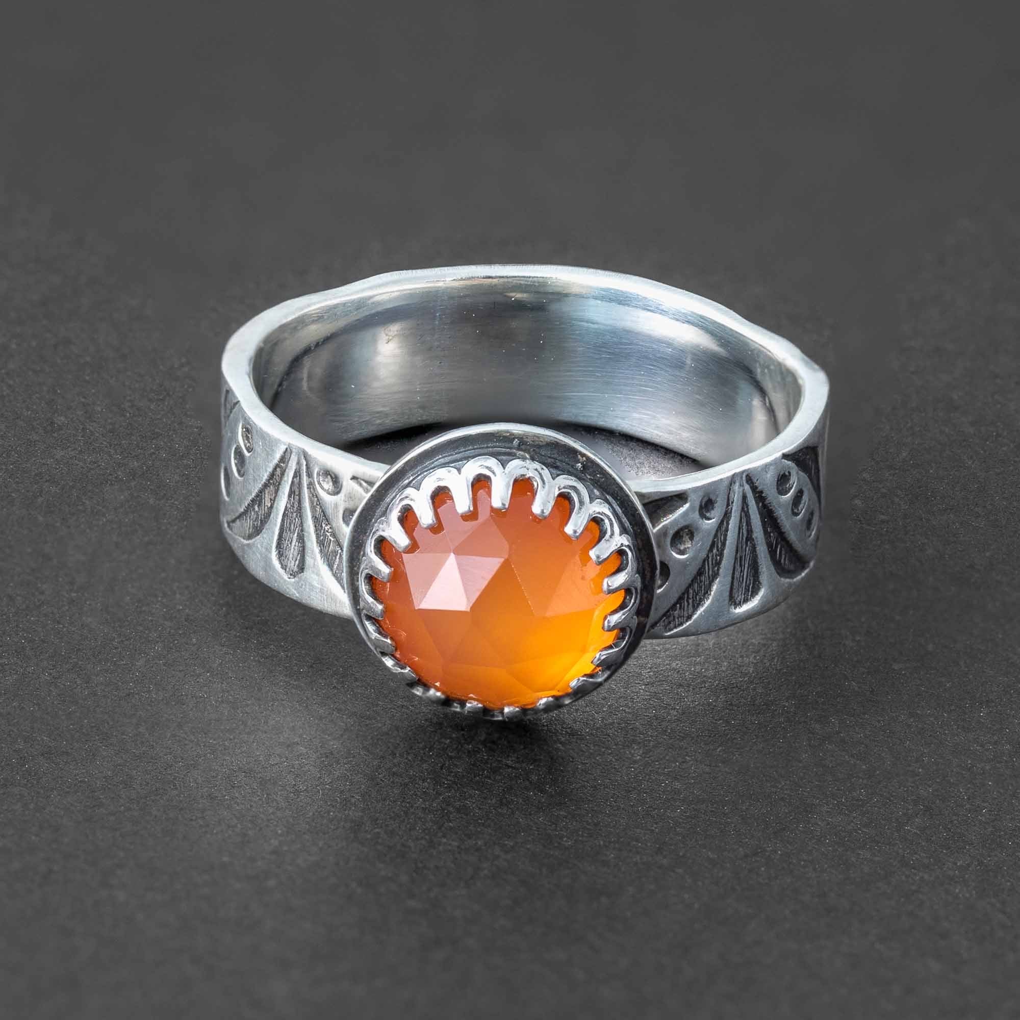 Sterling silver deals carnelian ring