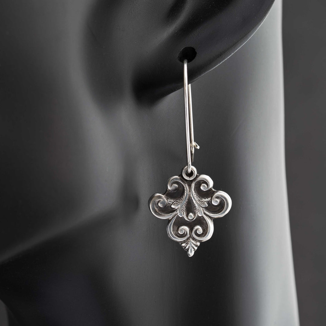 Sterling Silver Gothic Earrings | Ornate Victorian Inspired Jewelry