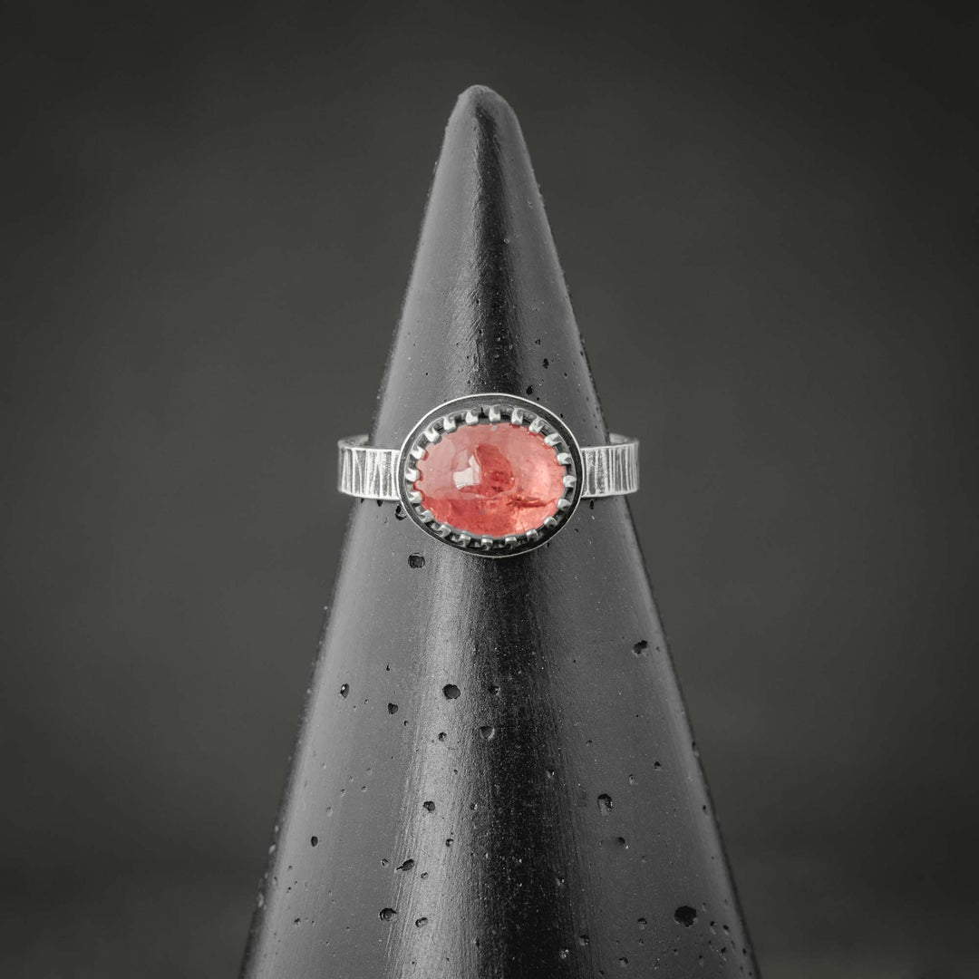 Sterling Silver Ring with Pink Tourmaline, size 5.5 handmade by Silverthaw Jewelry in Fort Collins, CO