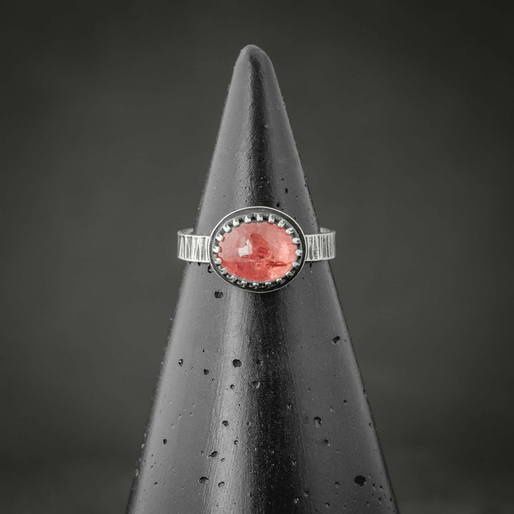 Sterling Silver Ring with Pink Tourmaline, size 5.5 handmade by Silverthaw Jewelry in Fort Collins, CO