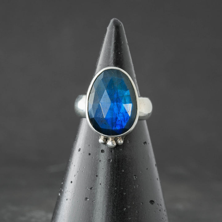 Blue Labradorite Sterling Silver Ring - Size 7