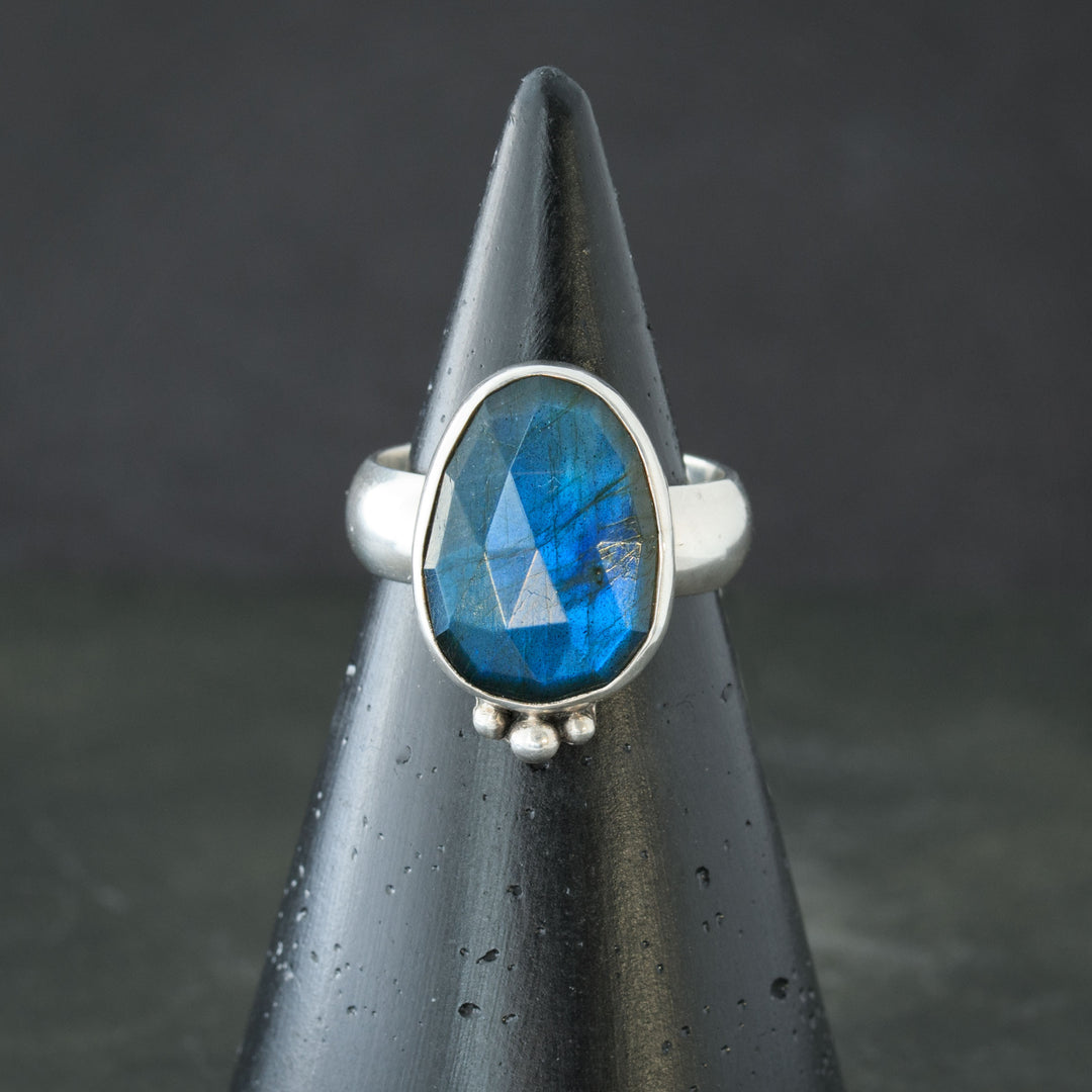 Blue Labradorite Ring in Sterling Silver - Size 7