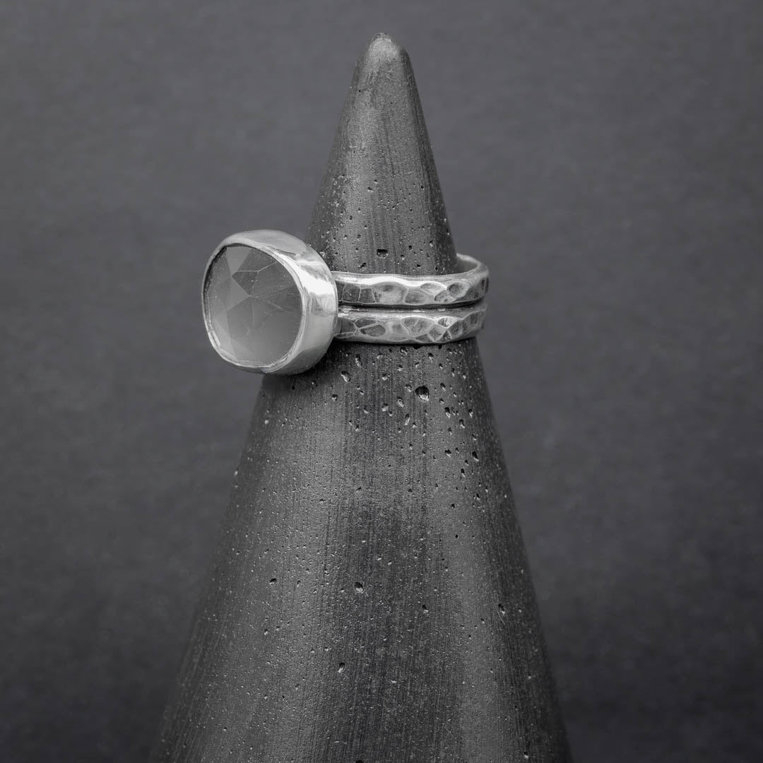 Grey Moonstone Ring Size 5