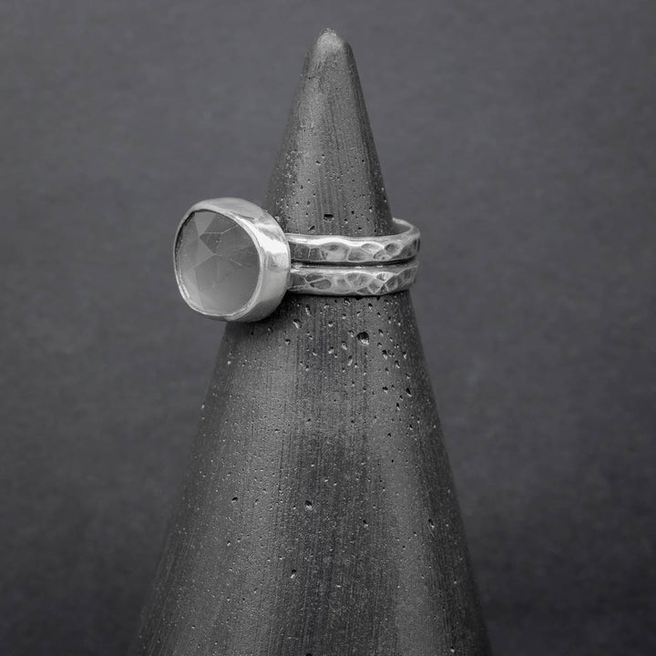 Grey Moonstone Ring Size 5