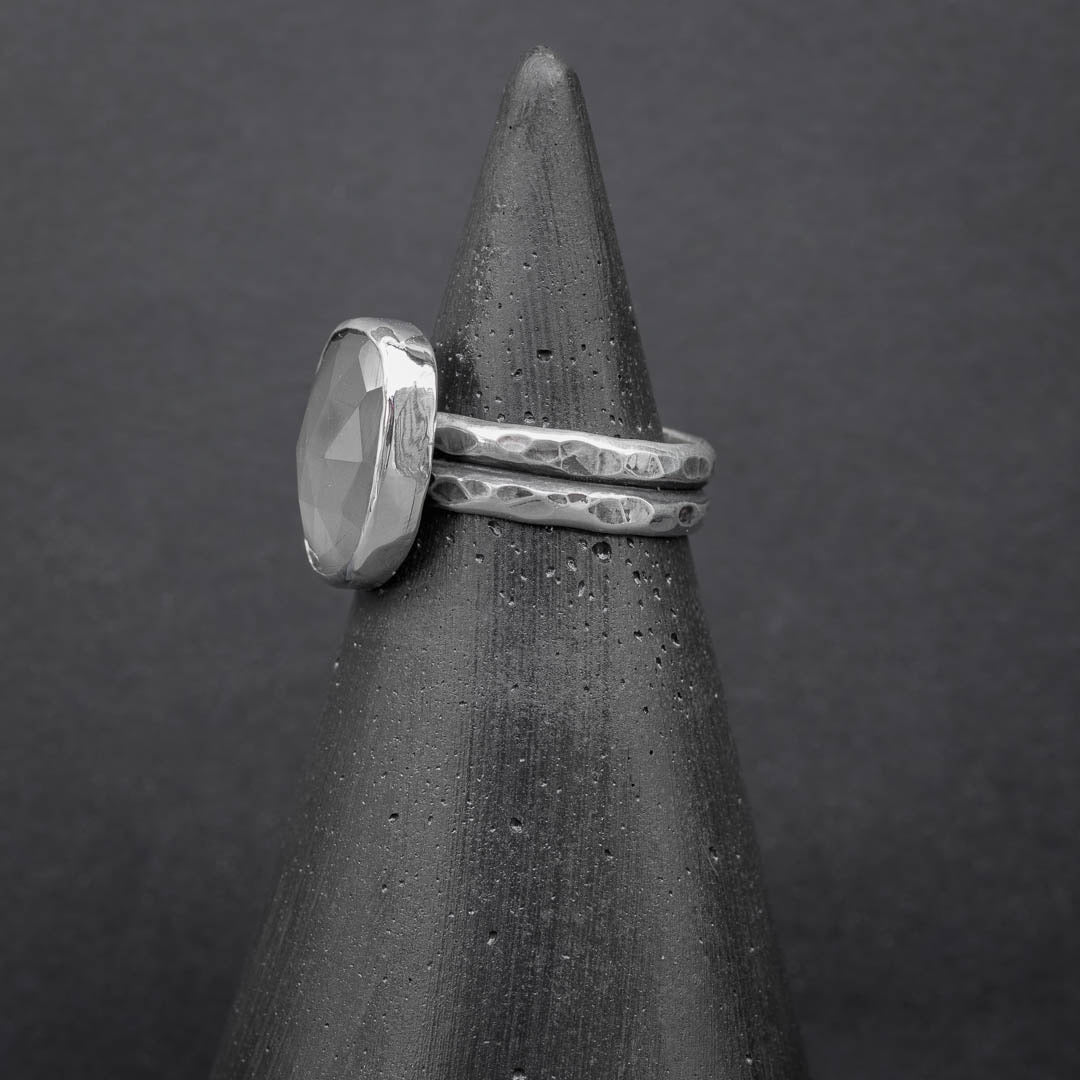 Grey Moonstone Ring Size 7