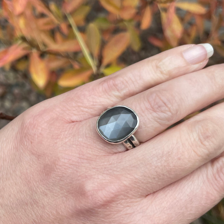 Grey Moonstone Ring Size 7