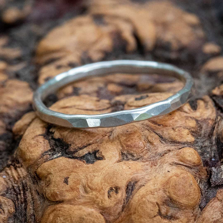 Hammered Silver Stacking Ring