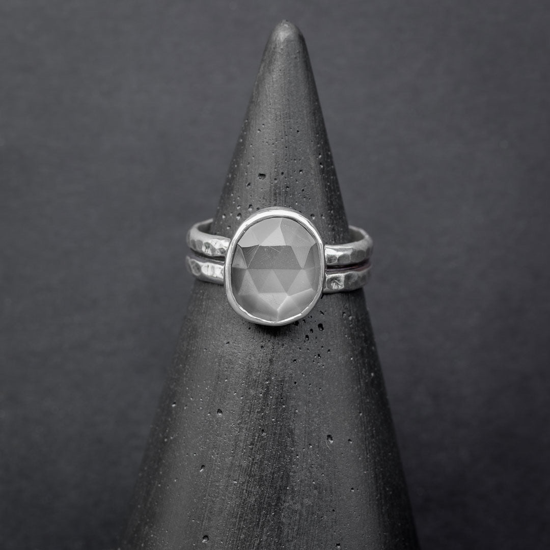 Grey Moonstone Ring Size 8.5