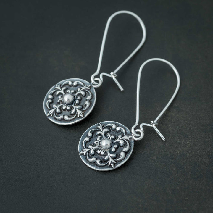 Silver Gothic Drop Earrings