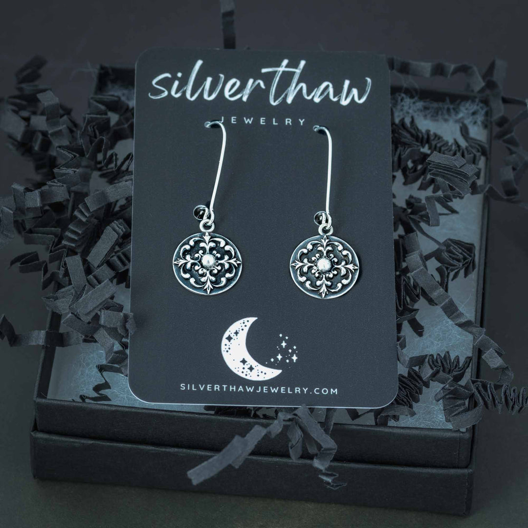 Silver Gothic Drop Earrings