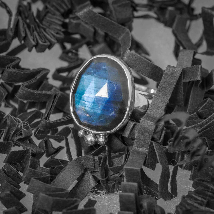 Blue Labradorite Sterling Silver Ring - SIZE 6.5