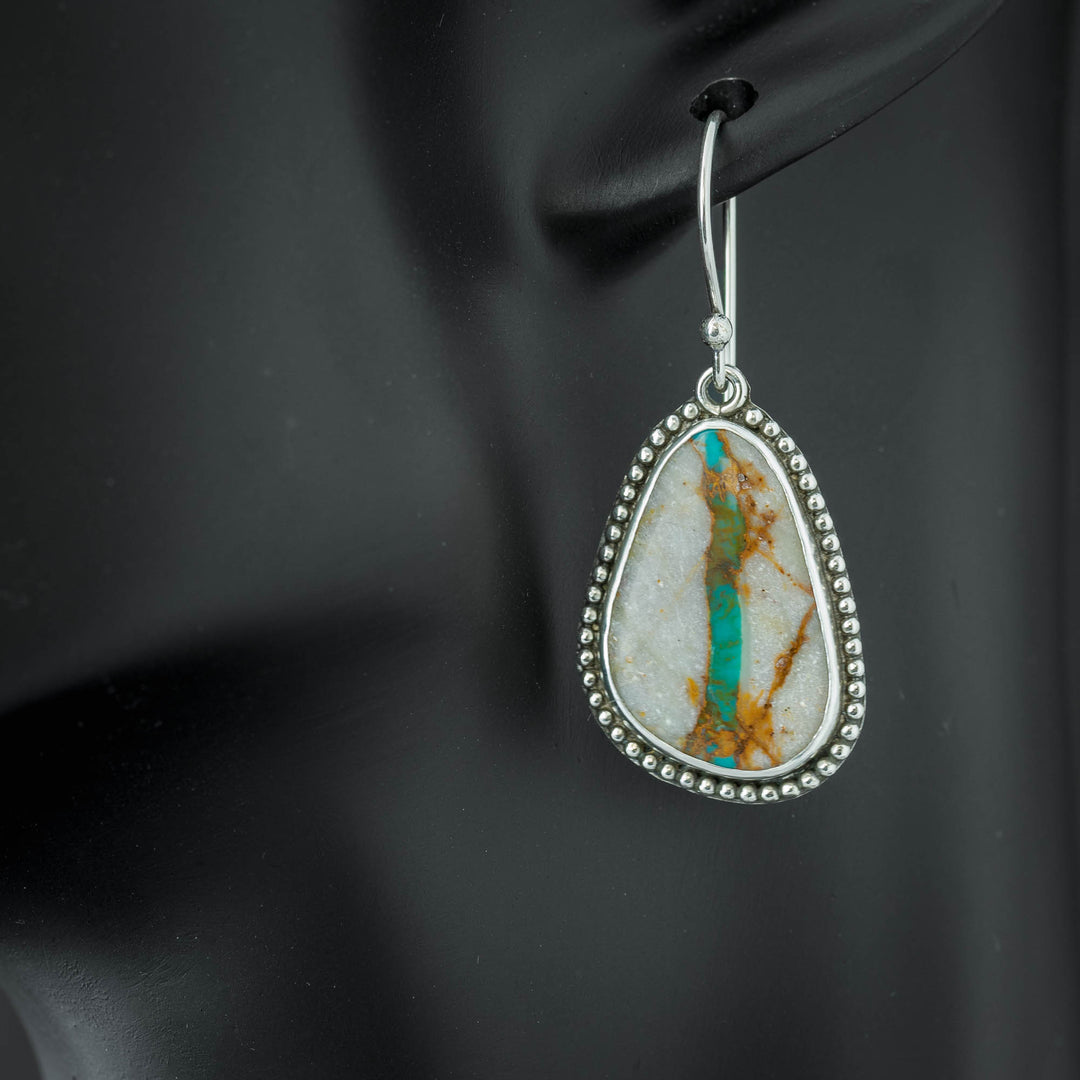 Southwestern Inspired Teardrop Earrings with Royston Ribbon Turquoise