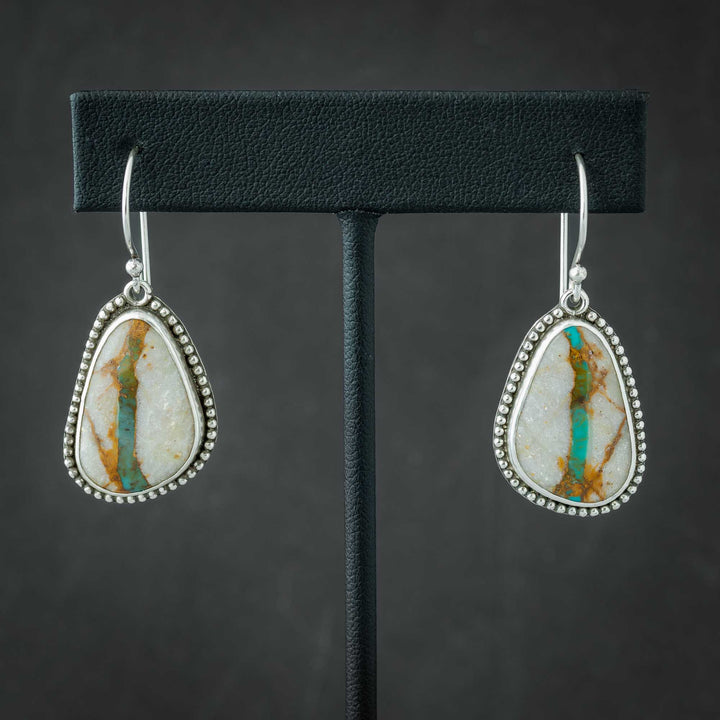Southwestern Inspired Teardrop Earrings with Royston Ribbon Turquoise