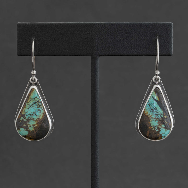 Blackjack Turquoise Teardrop Dangle Earrings