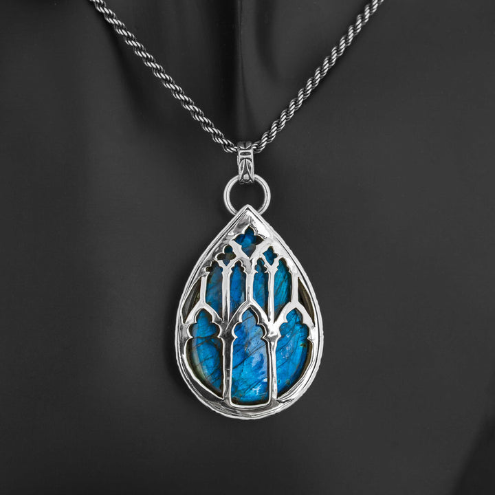 Blue Labradorite Gothic Window Necklace