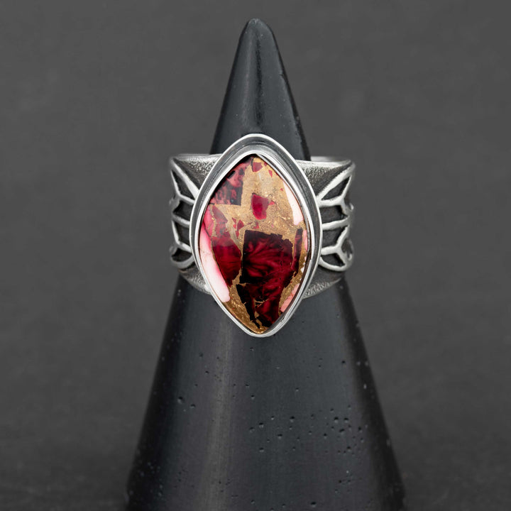 Gothic Dahlia Rose Cathedral Ring - Made to Size - Option 2