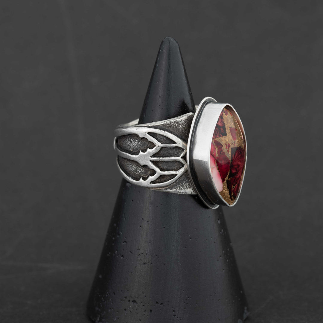 Gothic Dahlia Rose Cathedral Ring - Made to Size - Option 2