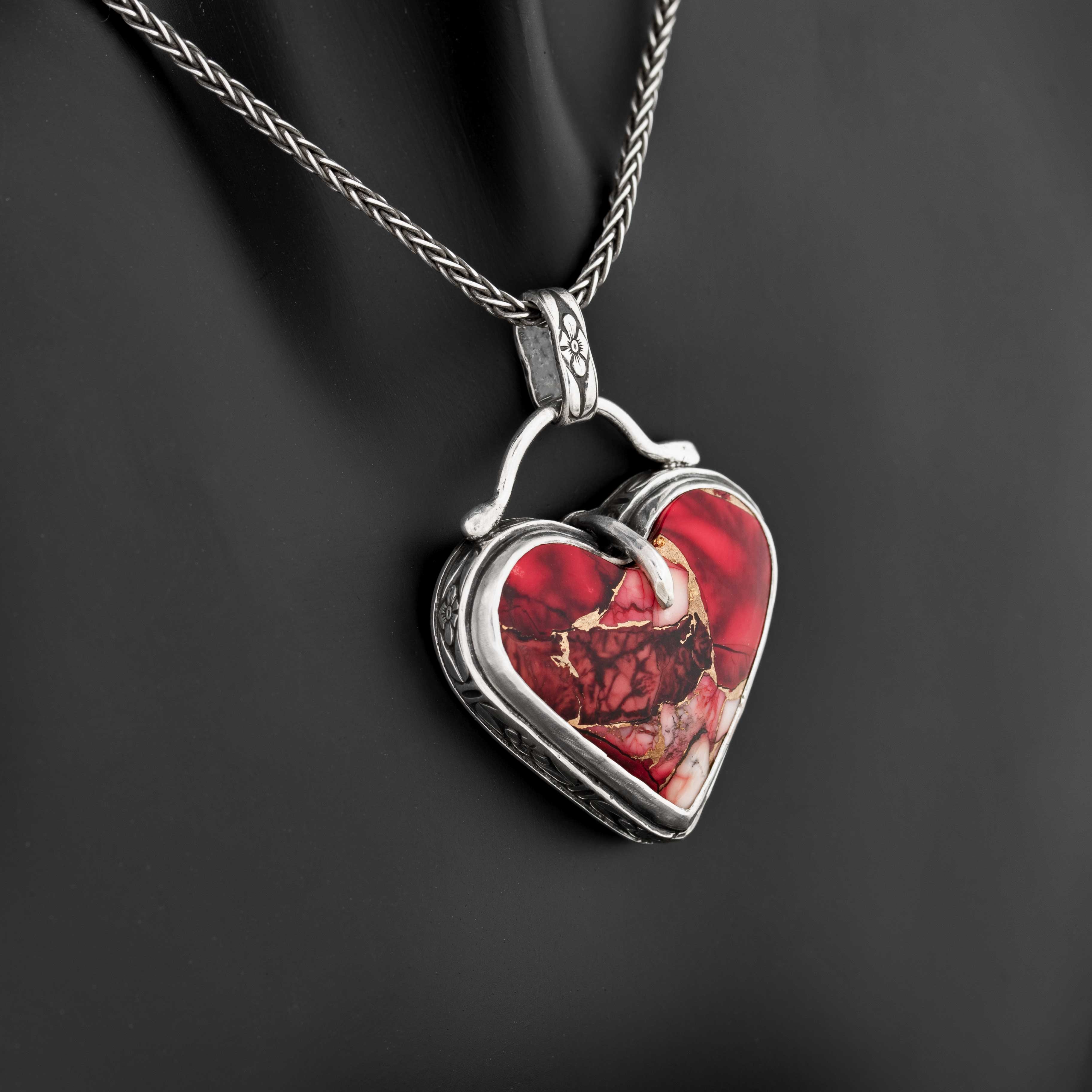 Dahlia Rose Heart Necklace #2 – Silverthaw Jewelry