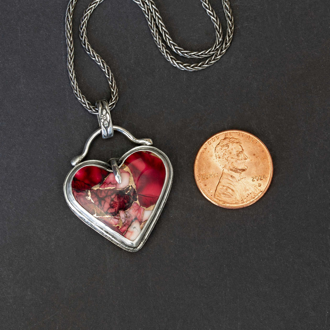 Dahlia Rose Heart Necklace #2