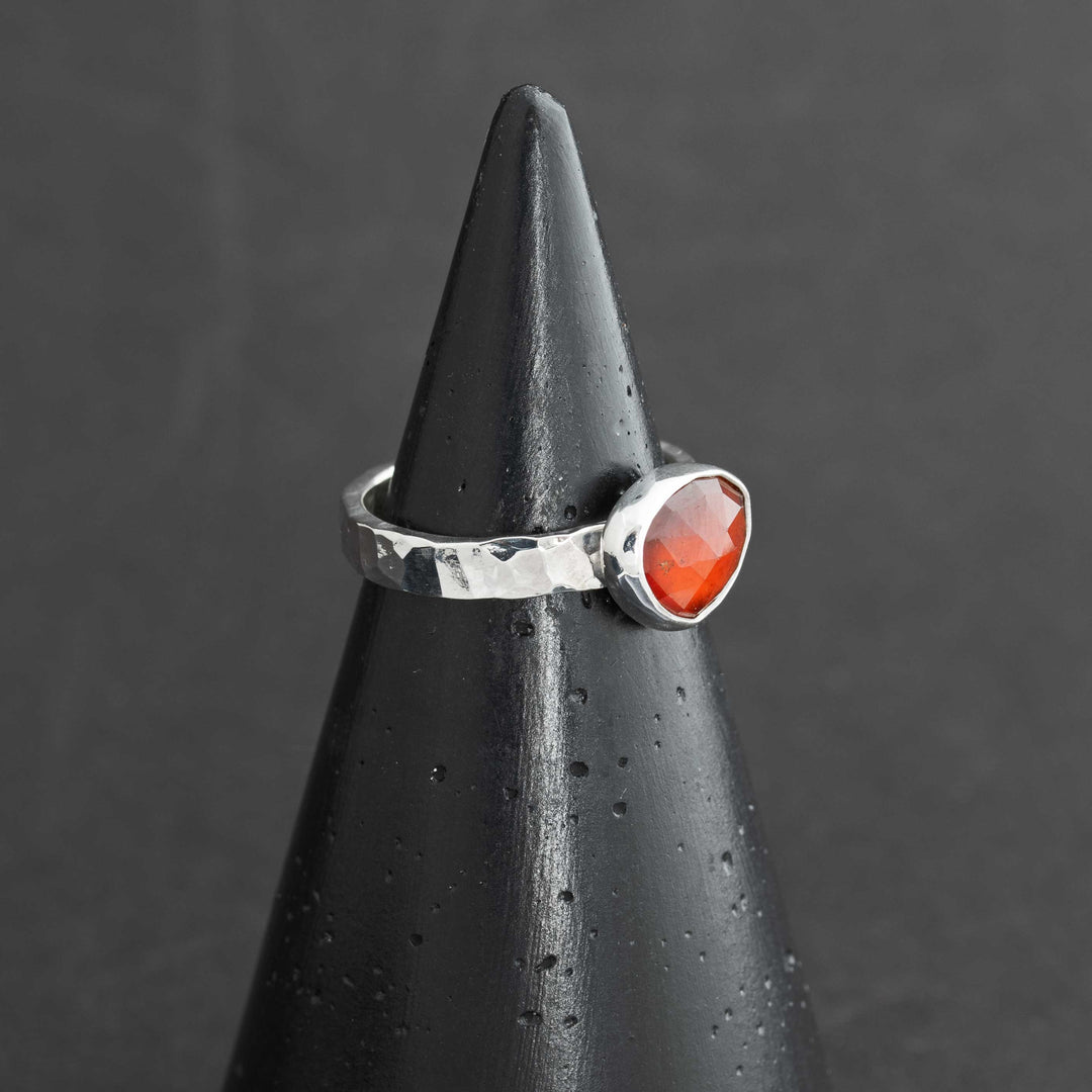 Hessonite Garnet Ring in Sterling Silver | Size 6