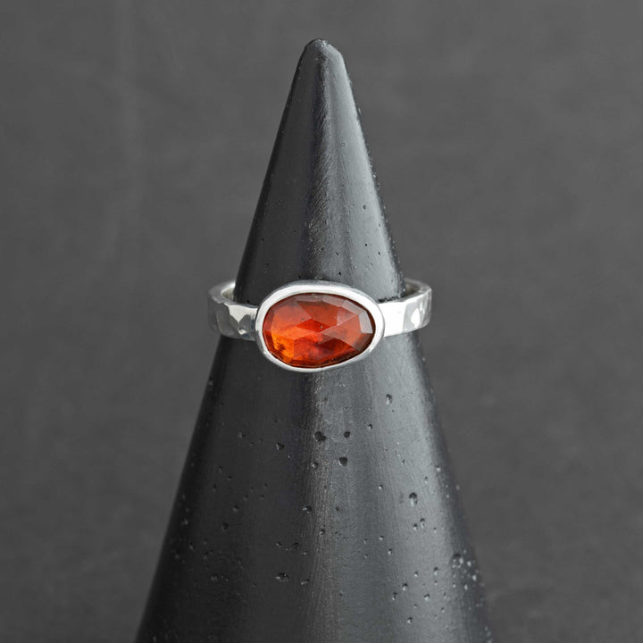 Hessonite Garnet Ring in Sterling Silver | Size 7.5