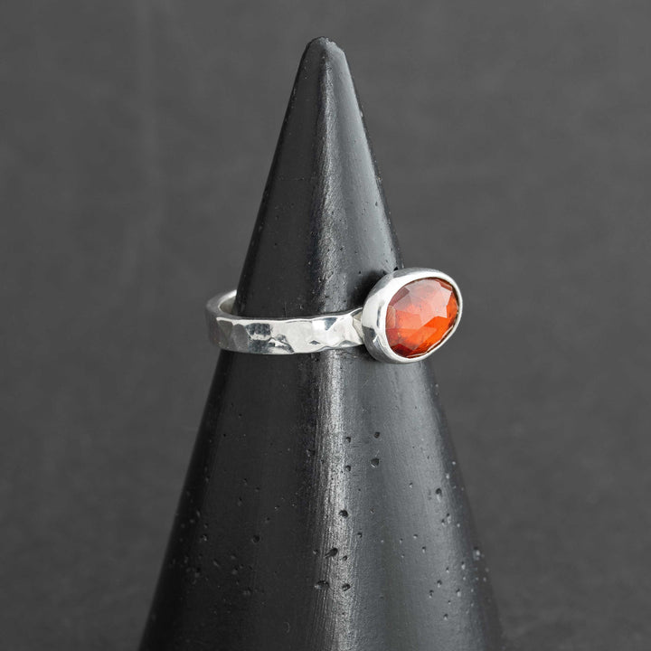Hessonite Garnet Ring in Sterling Silver | Size 7.5