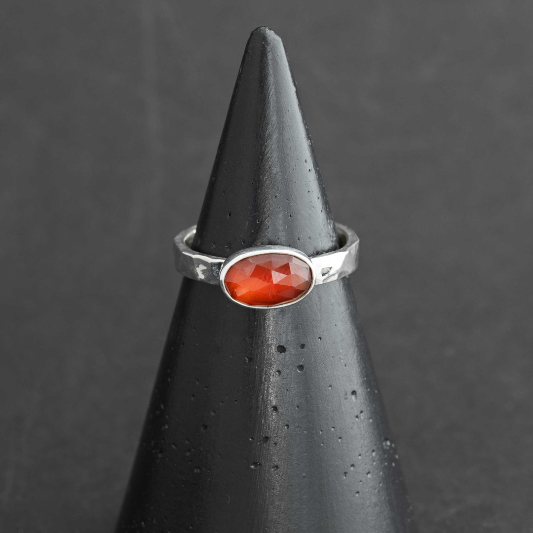 Hessonite Garnet Ring in Sterling Silver | Size 8