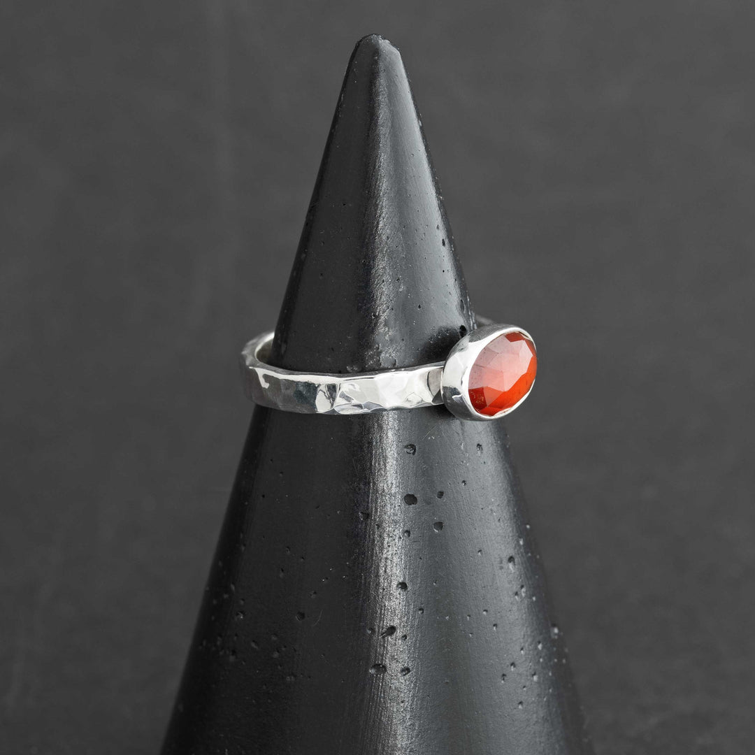 Hessonite Garnet Ring in Sterling Silver | Size 8