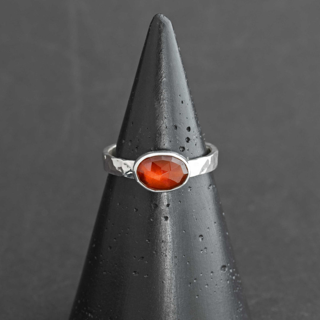 Hessonite Garnet Ring in Sterling Silver | Size 9.5