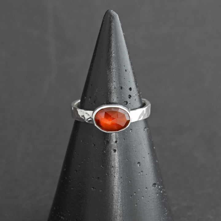 Hessonite Garnet Ring in Sterling Silver | Size 9.5