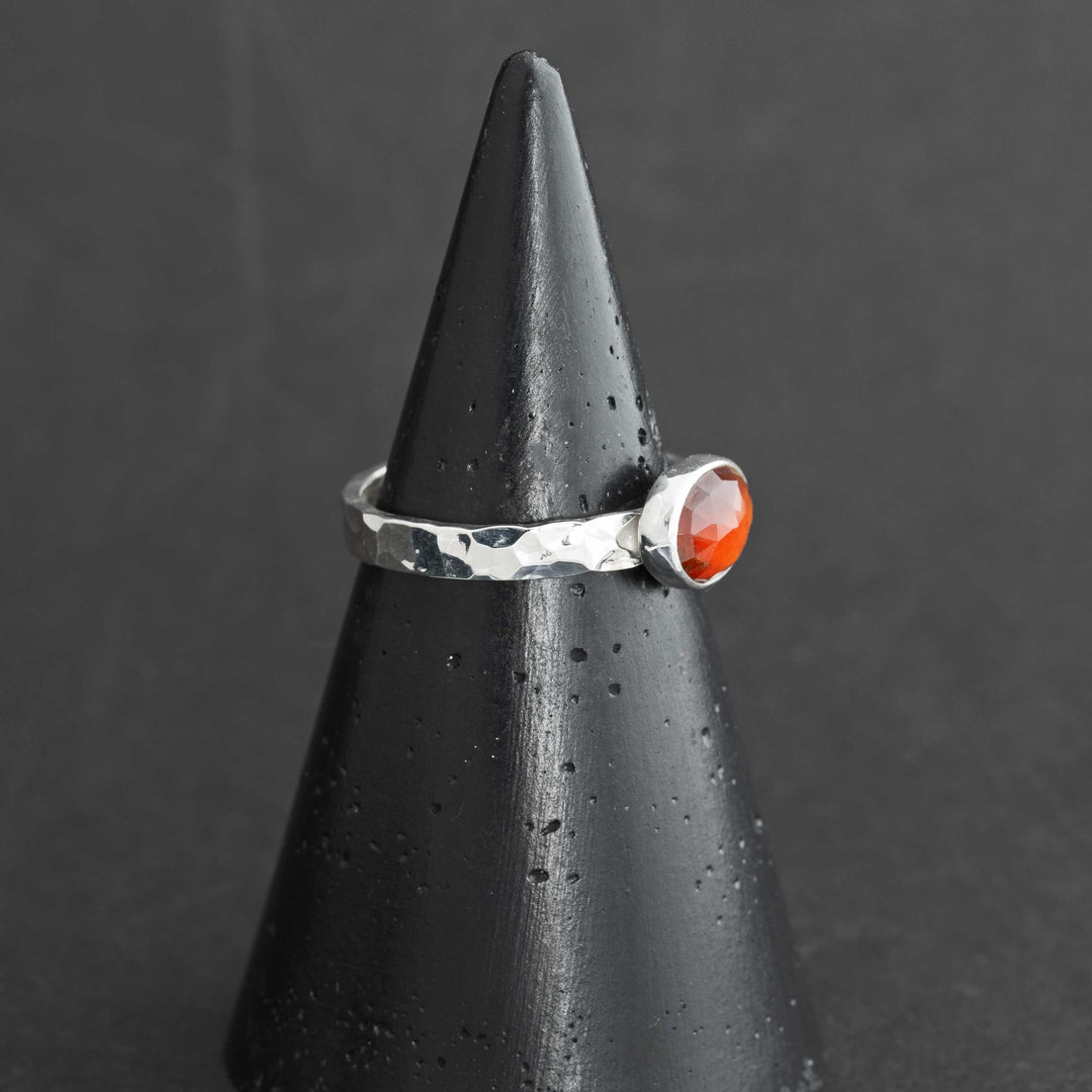 Hessonite Garnet Ring in Sterling Silver | Size 9.5