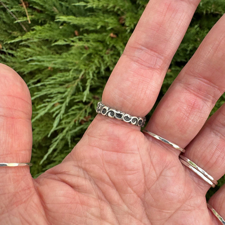 Sterling Silver Gemstone Gryphon Ring | Gothic Fantasy Jewelry