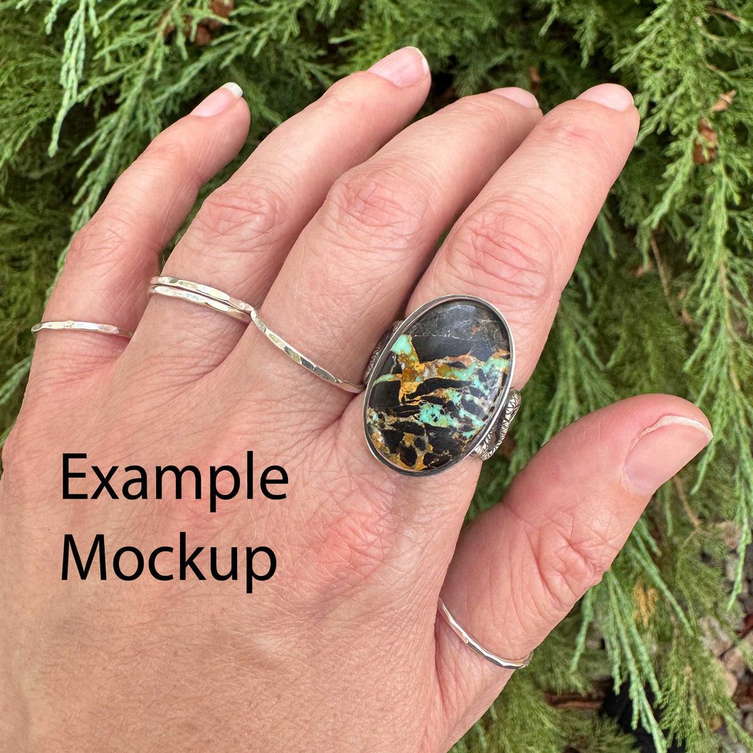 Blackjack Turquoise Snake Ring in Sterling Silver | Made to Size