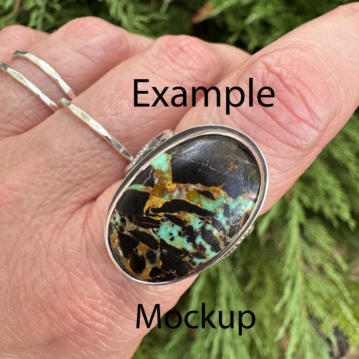 Blackjack Turquoise Snake Ring in Sterling Silver | Made to Size