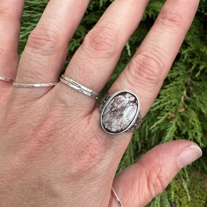 Wild Horse Magnesite Owl Ring in Sterling Silver | Made to Size